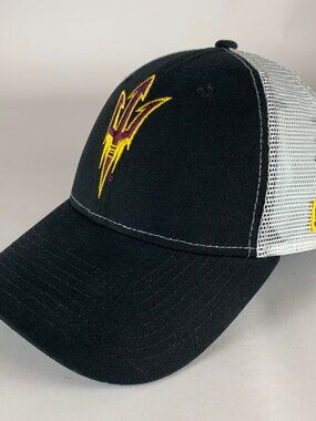 Arizona State Sun Devils NCAA Black White New Era 9Forty Snapback Trucker Hat